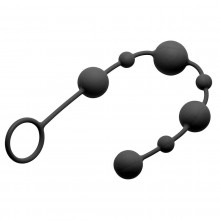 Анальные шарики «Linger Graduated Anal Beads», цвет черный, XR Brands XRAE178, длина 35 см.