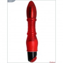 Гелевый супервибратор для женщин «Carrie», цвет красный, Eroticon 30331, длина 25 см.