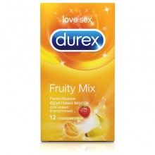 Презервативы Durex «№12 Fruity Mix» с фруктовыми вкусами, упаковка 12 шт, Durex 12 Fruity Mix, со скидкой