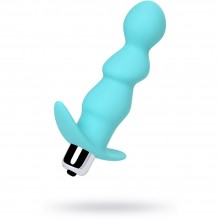 Небольшая анальная вибровтулка «Bland» с изогнутой головкой и рельефом из коллекции ToDo от Toyfa, цвет голубой, 358003, коллекция ToDo by Toyfa, длина 12 см.