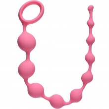 Анальная цепочка для новичков First Time «Long Pleasure Chain Pink», цвет розовый, Lola Toys INS4103-01Lola, длина 35 см.