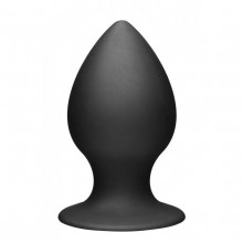 Анальная пробка от Tom of Finland - «Large Silicone Anal Plug» цвет черный, длина 11.5 см.
