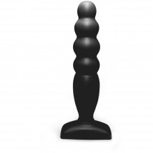 Ребристая силиконовая анальная пробка Backdoor «Large Bubble Plug», цвет черный, Lola Toys INS511518lola, из материала TPE, длина 14.5 см.
