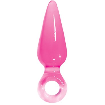 Анальная пробка с ограничителем кольцом Jolie Pleasures «Plug Mini Pink», цвет розовый, NSN-0501-14, бренд NS Novelties, из материала TPE, длина 8.9 см.