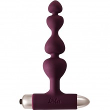Рельефная силиконовая анальная пробка с вибрацией Spice It Up «New Edition Excellence Wine», цвет красный, Lola Toys 8016-03lola, длина 15 см.