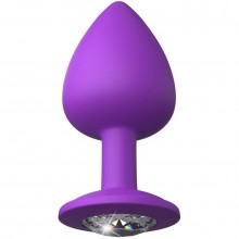 Анальная пробка со стразом большая Fantasy For Her «Her Little Gem Large Plug», PipeDream 4951-12 PD, цвет фиолетовый, длина 9.5 см.
