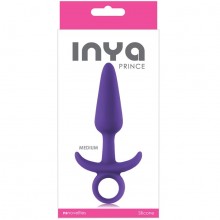 Анальная пробка средняя с держателем Inya «Prince - Medium - Purple», цвет фиолетовый, NS Novelties NSN-0551-45, длина 13 см., со скидкой