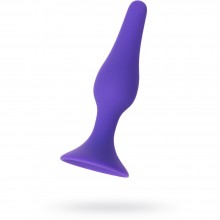 Средняя анальная втулка из силикона на присоске от компании Штучки-дрючки, цвет фиолетовый, 690102, длина 12.5 см.