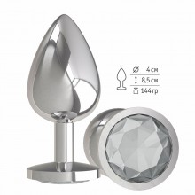   Silver      -,  , 533-01 WHITE-DD,  Anal Jewelry Plug,  9 .