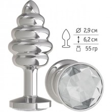   Silver Spiral      -,  , 515-01 white-DD,  Anal Jewelry Plug,  7 .