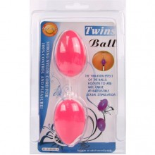 Анальные овальные шарики, цвет розовый, Baile BI-014036-2, из материала Пластик АБС, диаметр 3.4 см., со скидкой