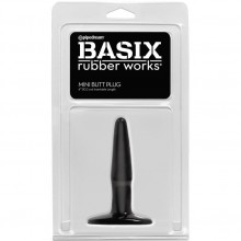 Анальный мини-плаг для начинающих Basix Rubber Works «Mini Butt Plug», цвет черный, PipeDream 4260-23 PD, из материала TPR, длина 10.8 см.