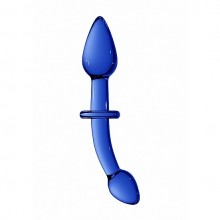 Анальный стимулятор Chrystalino Doubler Blue SH-CHR018BLU, из материала Стекло, коллекция Chrystalino by Shots, цвет Синий, длина 18 см.