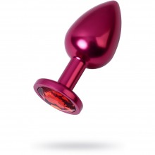 Анальный страз Metal by TOYFA с кристаллом цвета рубин, красная, длина 8.2 см, диаметр 3.4 см, 85 гр, ToyFa 717008-99, цвет красный, длина 8.2 см.