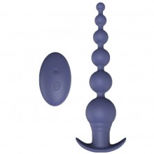 Перезаряжаемые анальные шарики с вибрацией на дистанционном управлении «Lexi», темно-синие, RestArt RA-327, из материала Силикон, длина 21 см., со скидкой