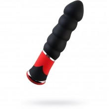 Анальный вибратор в виде елочки, 10 режимов вибрации, цвет черный, ToyFa Black & Red, 901334-5, из материала Силикон, коллекция Black & Red, длина 11.4 см., со скидкой