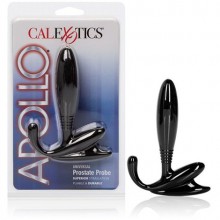 Ручной анальный стимулятор простаты Apollo «Universal Prostate Probe - Black» с отростком, цвет черный, California Exotic Novelties SE-0409-10-2, бренд CalExotics, длина 9 см.