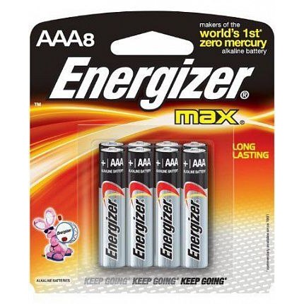 Батарейки Energizer MAX AAA/LR03 1.5V, упаковка 8 шт.