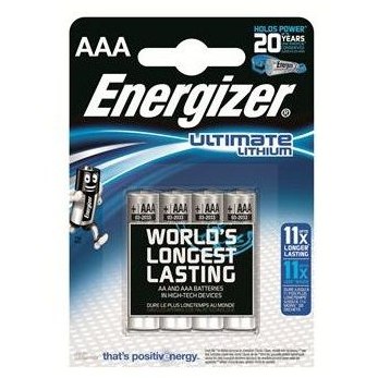 Батарейки Energizer Ultimate Lithium L92 AAA B, 4 шт