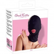 Эластичная шлем-маска на голову с прорезью для рта из коллекции Bad Kitty, цвет черный, Orion 24903661001, из материала полиэстер