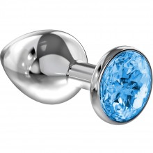 Анальный страз «Diamond Light blue Sparkle Large» от компании Lola Toys, цвет серебристый, 4010-04Lola, длина 8 см.