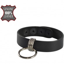 Браслет на руку из матовой кожи с кольцом, цвет черный, Sitabella 31390-1, бренд СК-Визит, длина 21 см.