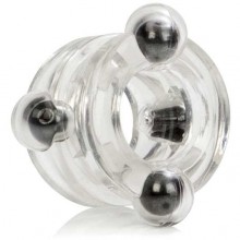 Двойное эрекционное кольцо с магнитами «Magnetic Power Ring», цвет прозрачный, California Exotic Novelties SE-1481-00-2, бренд CalExotics, длина 3 см., со скидкой