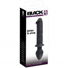 Двухголовый фаллоимитатор плаг Black Velvets «Dildo & Plug», цвет черный, You 2 Toys 5335720000, бренд Orion, из материала Силикон, длина 14.5 см.