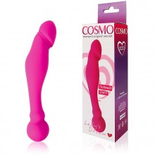 Двухсторонний фаллоимитатор «Cosmo», цвет розовый, длина 18 см, диаметр 2.6 и 3.4 см, CSM-23022, из материала Силикон, длина 18 см.
