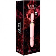 Мощный вибростимулятор «Fakel» для женщин от компании RestArt, цвет розовый, RA-319, длина 24 см., со скидкой