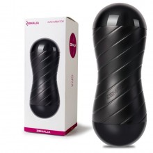 Двухсторонний мастурбатор вагина и ротик в тубе «Gina» от компании Svakom, цвет черный, Z9, цвет телесный, длина 21 см.