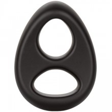Двойное силиконовое эрекционное кольцо «Dual Ring» от компании California Exotic Novelties, цвет черный, KEM093745, бренд CalExotics, длина 7 см., со скидкой