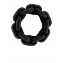Силиконовое эрекционное кольцо в виде цепочки «No. 4 Chain Cockring», цвет черный, Shots Toys SON004BLK, коллекция SONO, диаметр 3.4 см., со скидкой