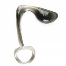 Эрекционное кольцо с анальной пробкой от компании SexToy, цвет серый, 00511, длина 7.5 см., со скидкой