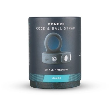 Эрекционное кольцо с ремешком для мошонки из силикона «Cock & Ball Strap S/M», цвет черный, EDC Collections, коллекция Boners, длина 22 см.