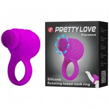 Эрекционное кольцо с ротационным стимулятором клитора «Florence» из коллекции Pretty Love, цвет фиолетовый Baile BI-014410, длина 8.7 см.