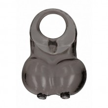 Эрекционное кольцо SONO «№73 Soft Squeeze Scrotum Ring Black» с мешочком для для мошонки, цвет прозрачный, Shots Media SH-SON073BLK, диаметр 4.5 см.