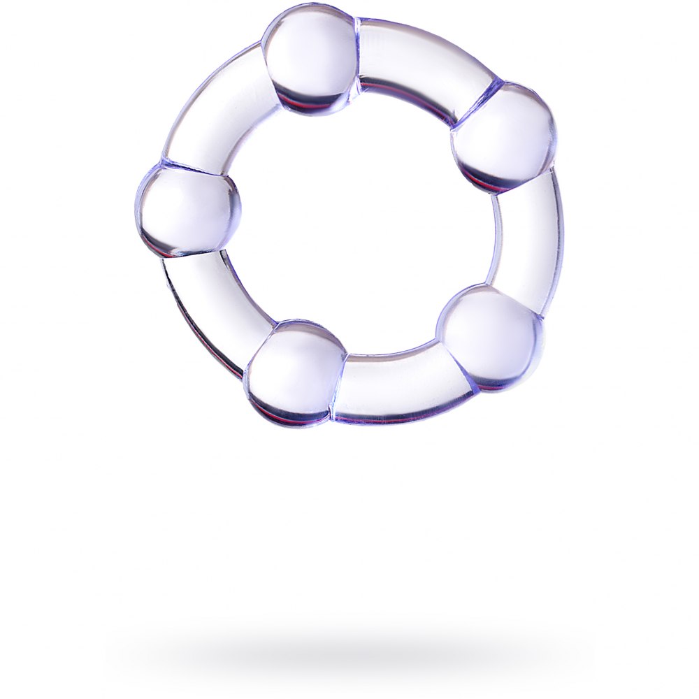 Плотное силиконовое эрекционное кольцо на член с бусинами, цвет фиолетовый, ToyFa A-Toys 768016, 123243 - купить в СексФист