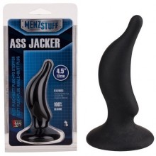 Эргономичная силиконовая анальная пробка «Ass Jacker», цвет черный, Dream Toys 20689, длина 12 см.