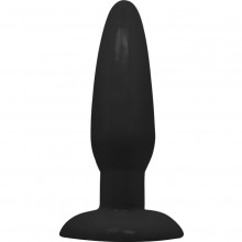 Классическая гладкая анальная пробка с присоской «Butt Blug», цвет черный, Baile BI-017001R-0801S, длина 10 см.