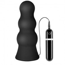 Силиконовая анальная втулка большого размера с вибрацией «Vibrating Buttcrusher Pawn», цвет черный, Dream Toys 21019, длина 20 см.