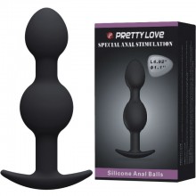 Анальная втулка с двумя металлическими сердечниками «Special Anal Stimulation», цвет черный, Pretty Love BI-0400350-0801, бренд Baile, длина 12.5 см.