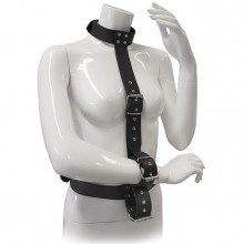 Комплект для фиксации рук и шеи «Restraint Body Harness With Collar», цвет черный, Dream Toys 21335, из материала Полиуретан, длина 91 см.