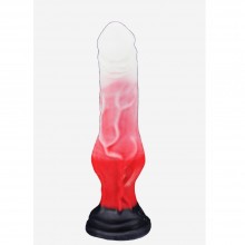 Силиконовый фаллоимитатор Erasexa «Оборотень Mini», цвет бело-розовый, zoo118, цвет мульти, длина 20.5 см.