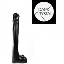 Реалистичный длинный дилдо с мошонкой Dark Crystal «Black - 14», цвет черный, O-Products 115-DC14, длина 24 см., со скидкой