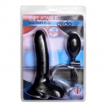       Inflatable Suction Cup Dildo - Black,  , Tom of Finland AB259-BLACK,  17.1 .