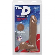 Фаллоимитатор на присоске «The D Perfect D 8 - Caramel», цвет коричневый, Doc Johnson 1700-29 CD DJ, длина 20.3 см.