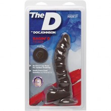 Фаллоимитатор на присоске «The D Ragin' D 7.5 - Chocolate», цвет коричневый, Doc Johnson 1700-18 CD DJ, из материала UR3, длина 19.05 см.