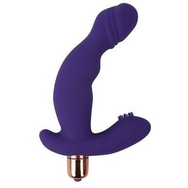 Анальный вибромассажер со стимулирующим отростком от компании Sweet Toys, цвет фиолетовый, st-40150-5, длина 12 см., со скидкой