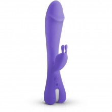Фиолетовый вибратор-кролик «Trix Rabbit Vibrator» для женщин, длина 22.5 см, диаметр 4 см, EDC Collections GVO005, из материала Силикон, длина 22.5 см.